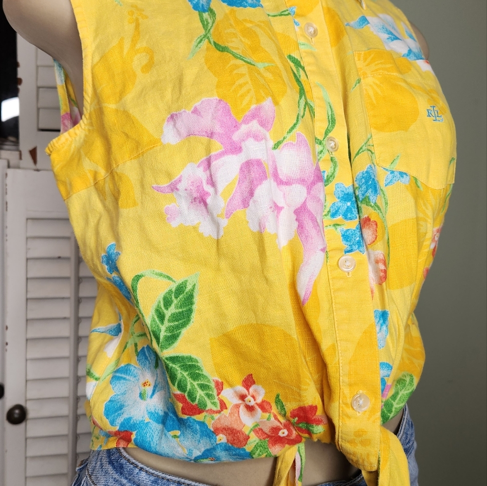 LAUREN RALPH LAUREN SLEEVELESS BLOUSE SMALL - Picture 3 of 8